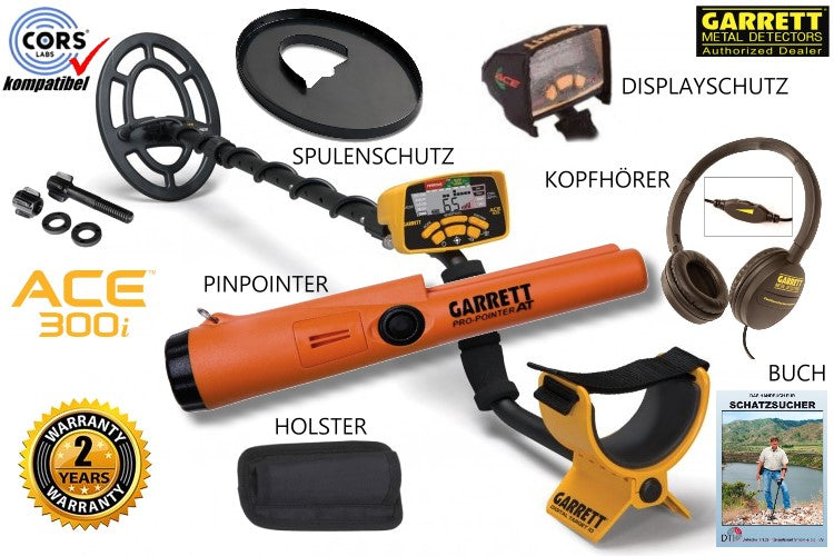 Garrett ACE 300i Metalldetektor & Pinpointer PRO-Pointer AT