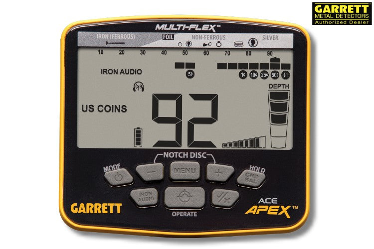 Metalldetektor Garrett APEX Display